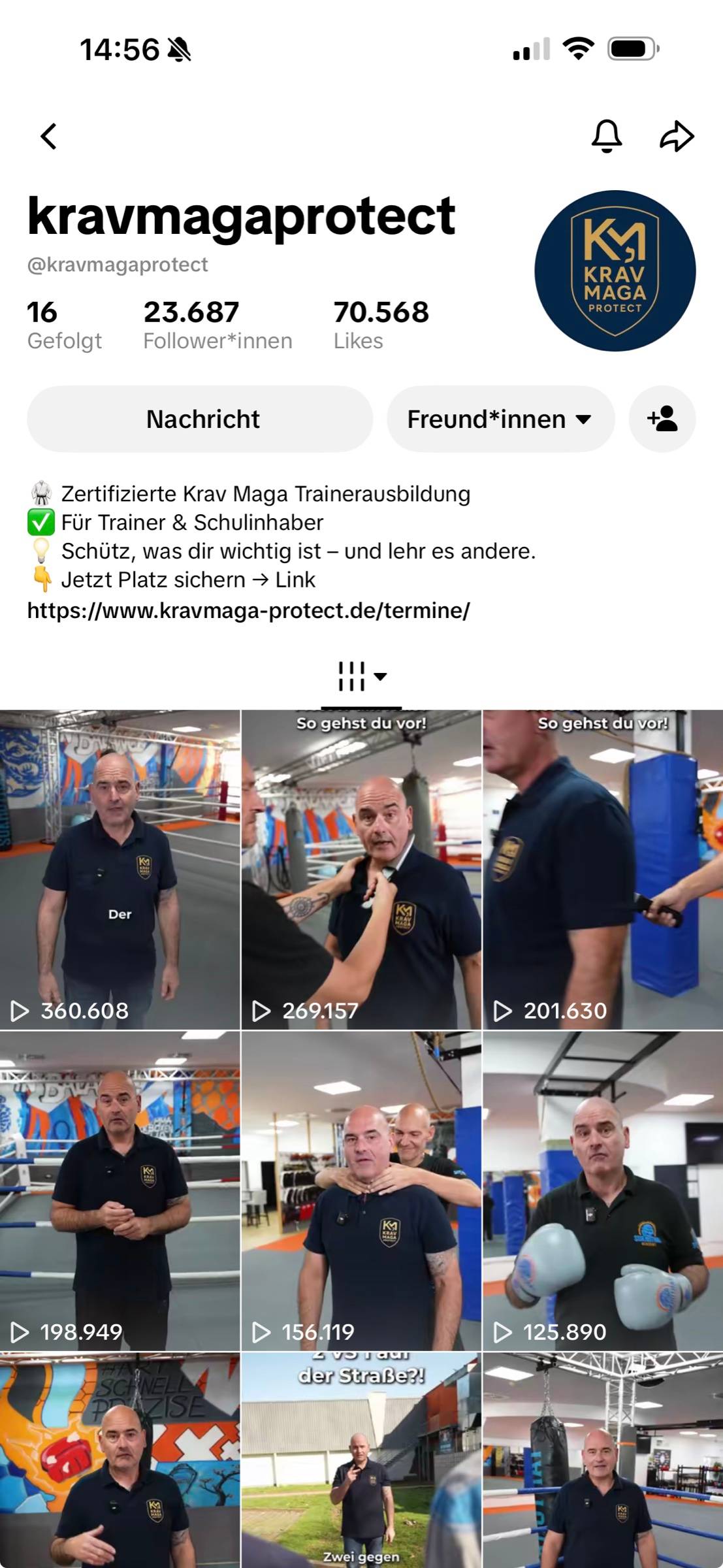 Dasselbe TikTok-Profil heute